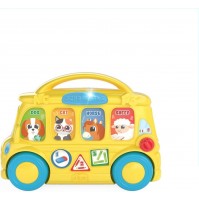 Chicco School Bus, Scuolabus Giocattolo, Bilingue, con 7 Pulsanti Interattivi, Levetta a 3 Posizioni, Riproduce Più di 35 Canzoni, Frasi e Melodie, Giochi Bambini 9 - 36 Mesi